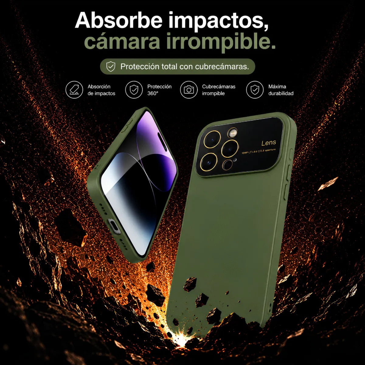 Funda Silicona iPhone 13 14 Pro Pro Max Antigolpes Reforzada