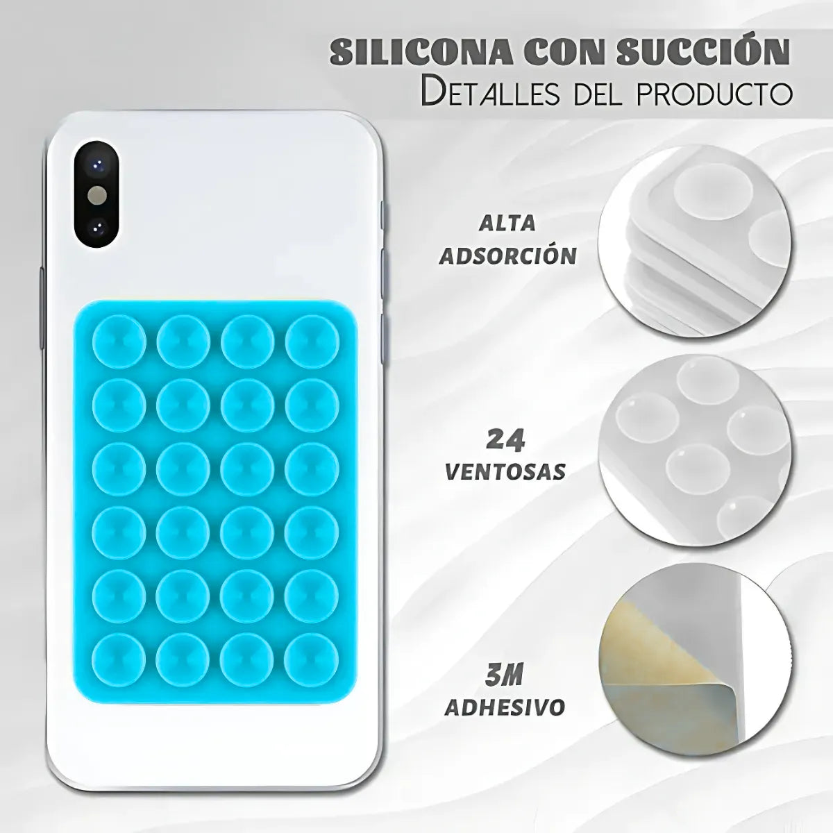 Soporte Adhesivo Pegatina Sopapa Silicona Celular 24 Ventosa