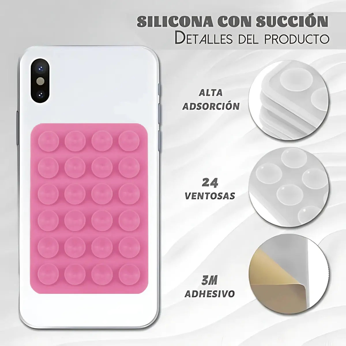 Soporte Adhesivo Pegatina Sopapa Silicona Celular 24 Ventosa