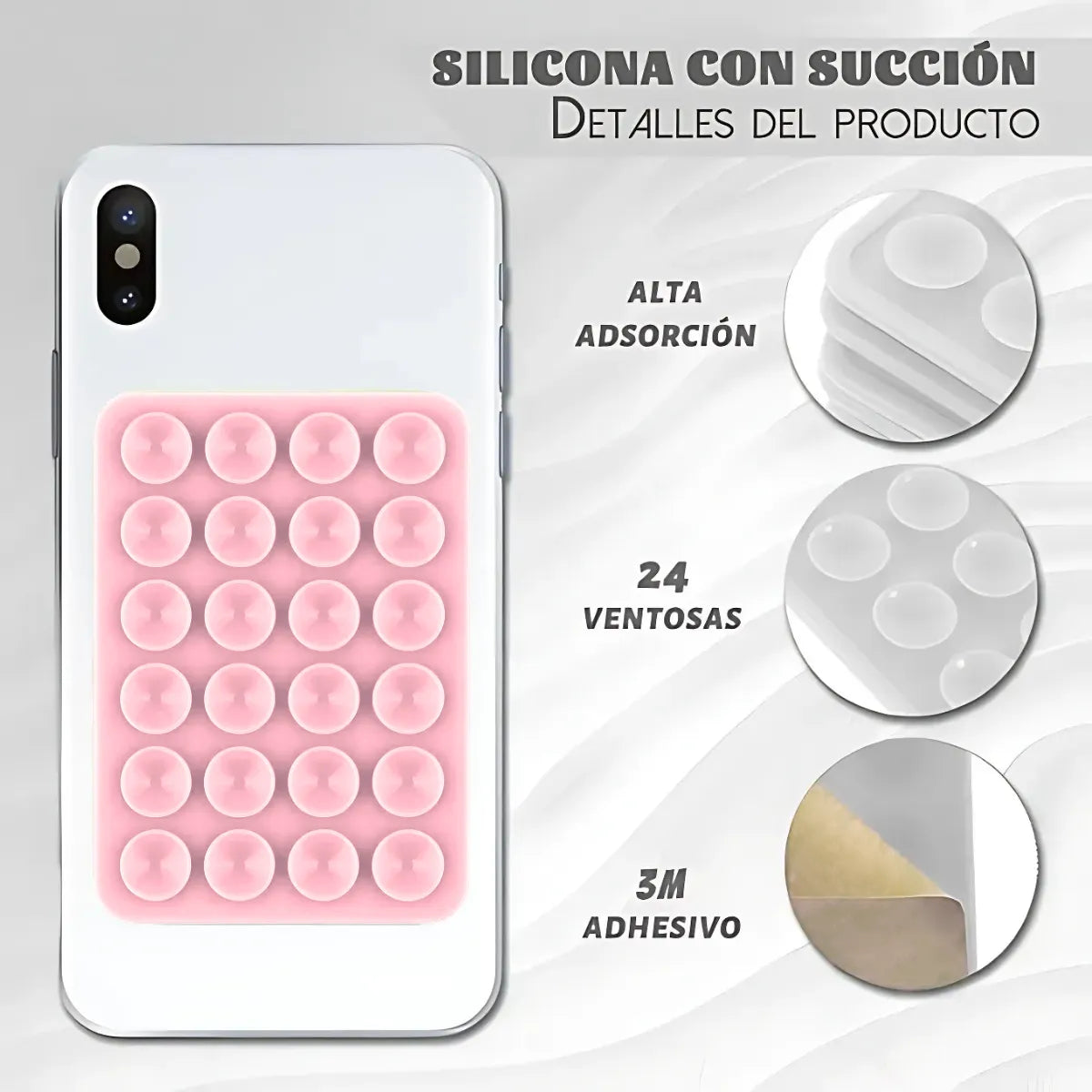 Soporte Adhesivo Pegatina Sopapa Silicona Celular 24 Ventosa