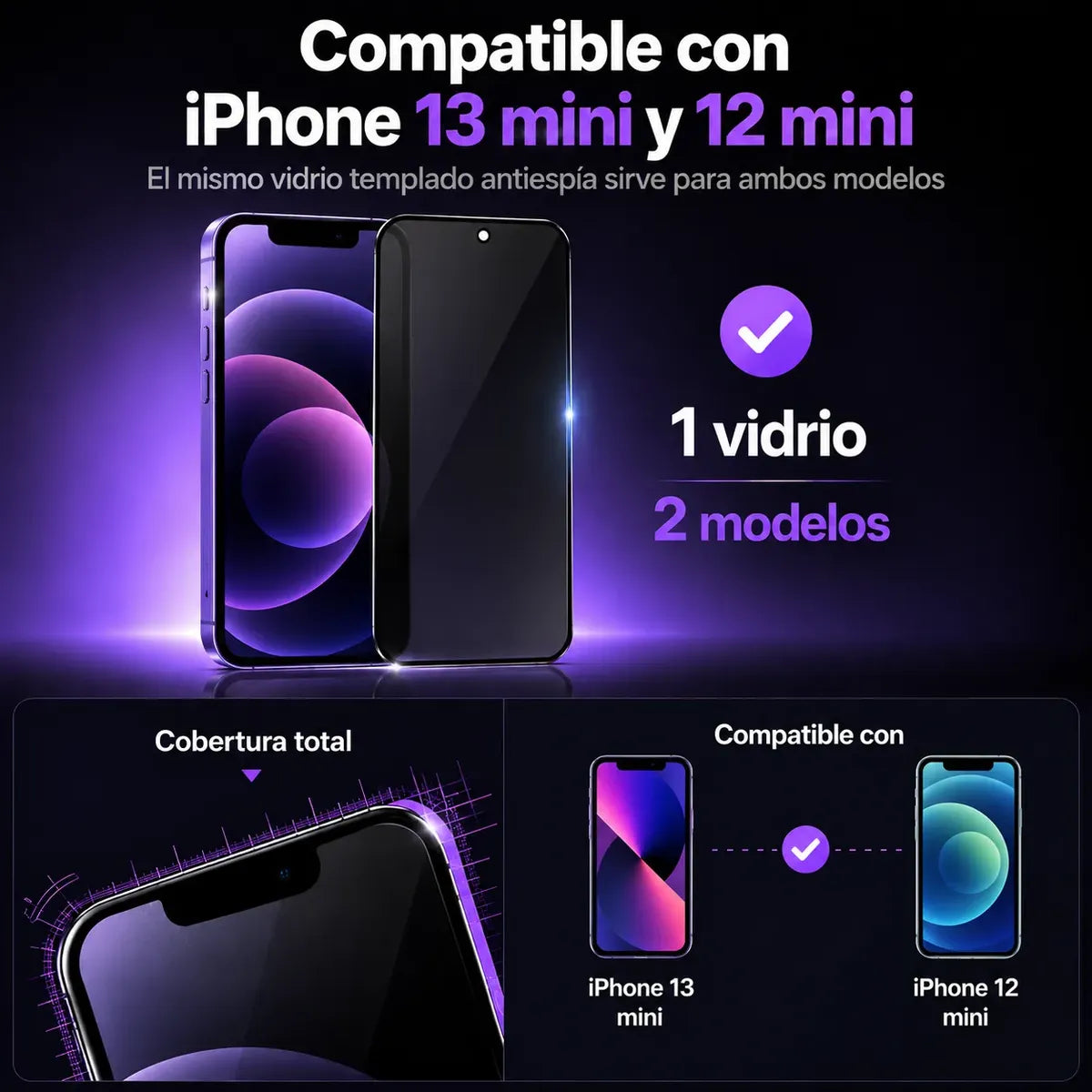 Vidrio Templado Iphone Anti Espía Full Glass 9d 21d