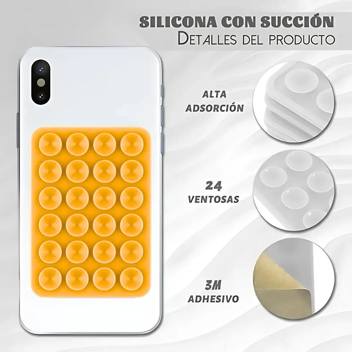 Soporte Adhesivo Pegatina Sopapa Silicona Celular 24 Ventosa