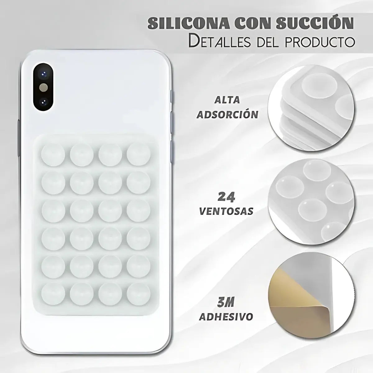 Soporte Adhesivo Pegatina Sopapa Silicona Celular 24 Ventosa