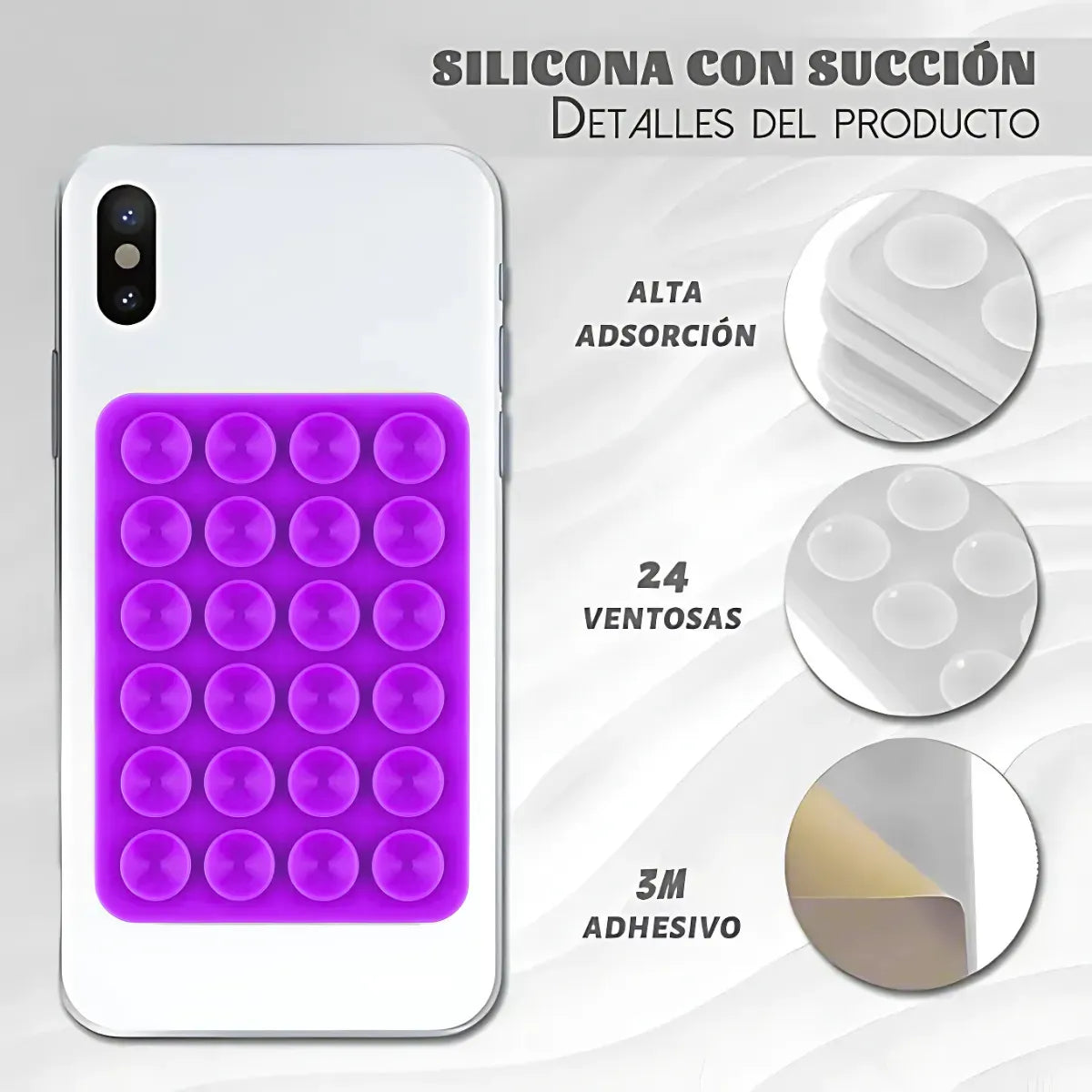 Soporte Adhesivo Pegatina Sopapa Silicona Celular 24 Ventosa