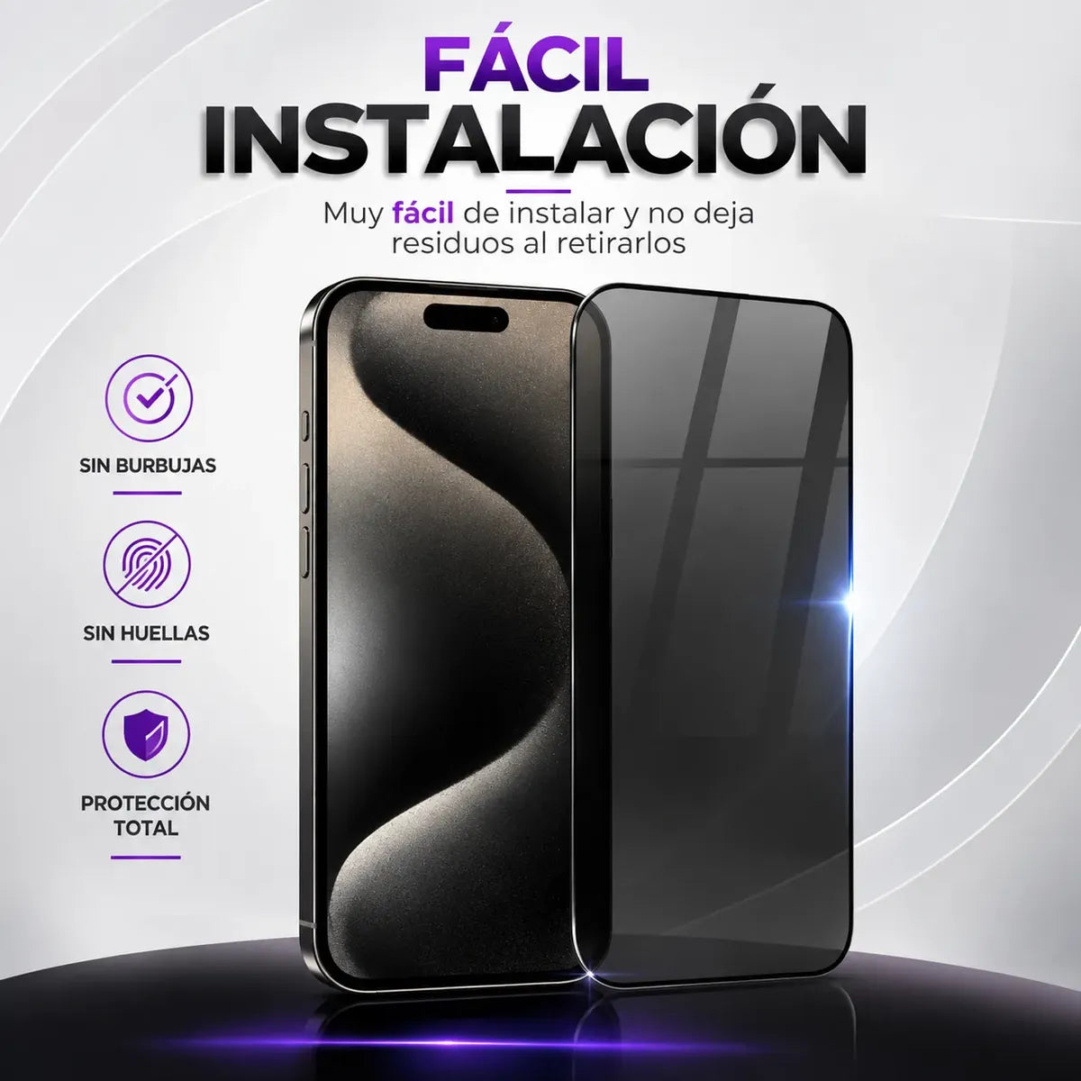 Vidrio Templado Iphone Anti Espía Full Glass 9d 21d
