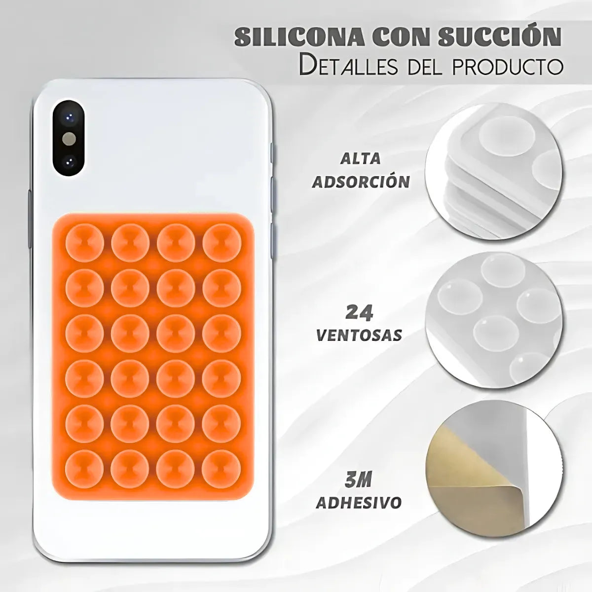 Soporte Adhesivo Pegatina Sopapa Silicona Celular 24 Ventosa
