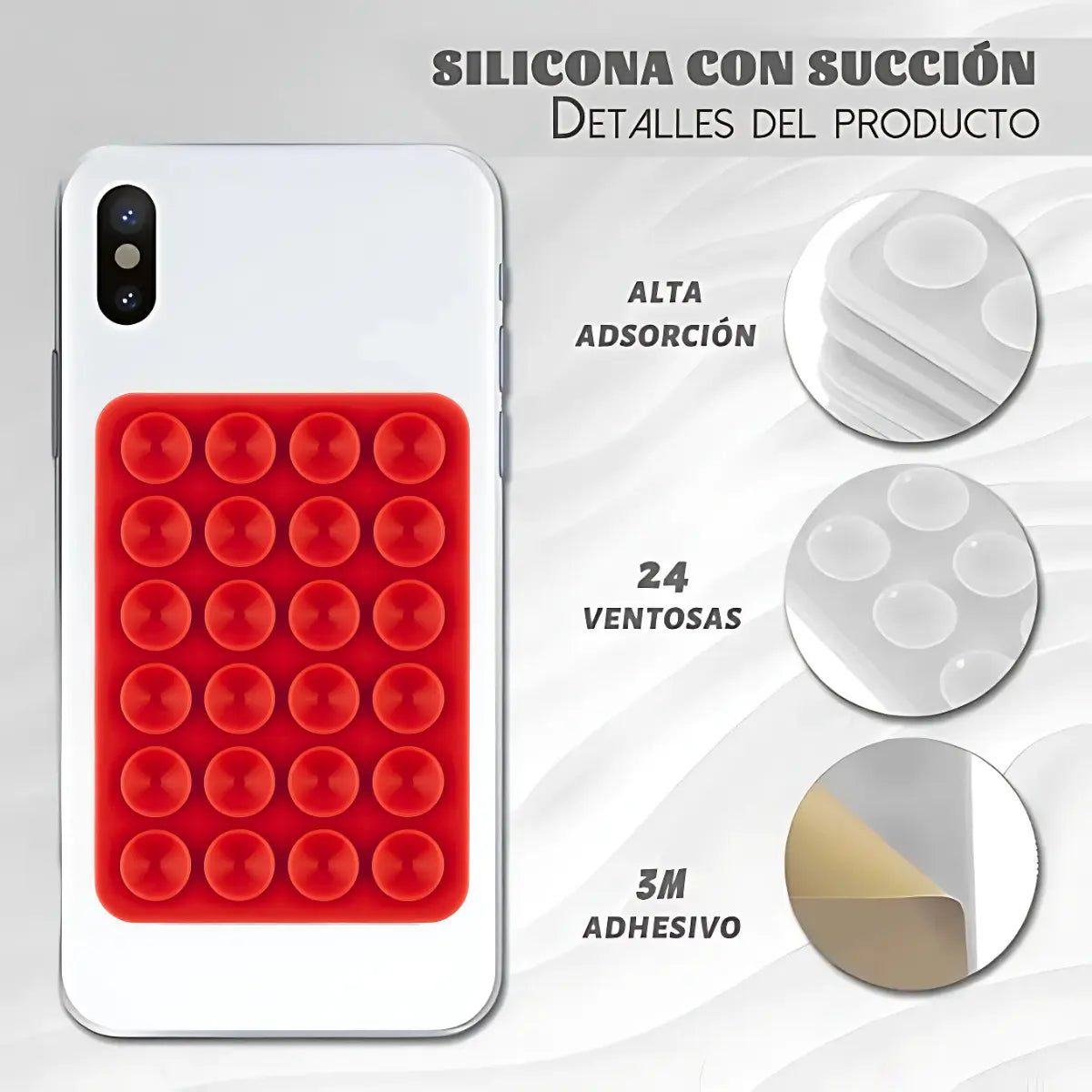 Soporte Adhesivo Pegatina Sopapa Silicona Celular 24 Ventosa