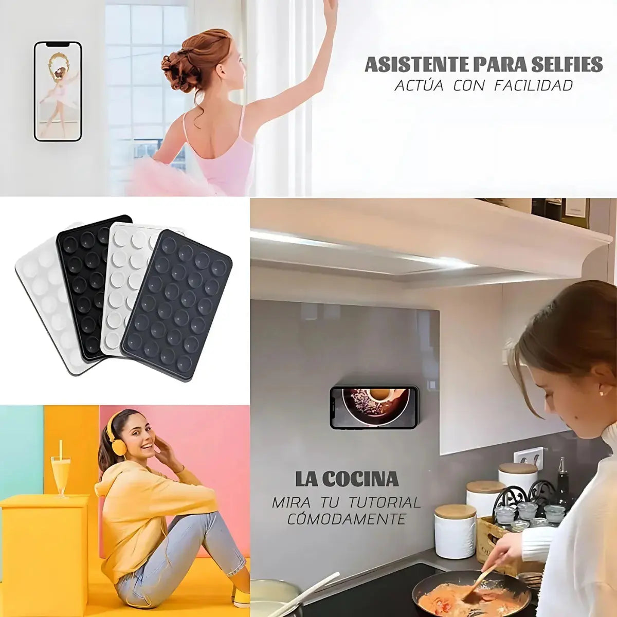 Soporte Adhesivo Pegatina Sopapa Silicona Celular 24 Ventosa