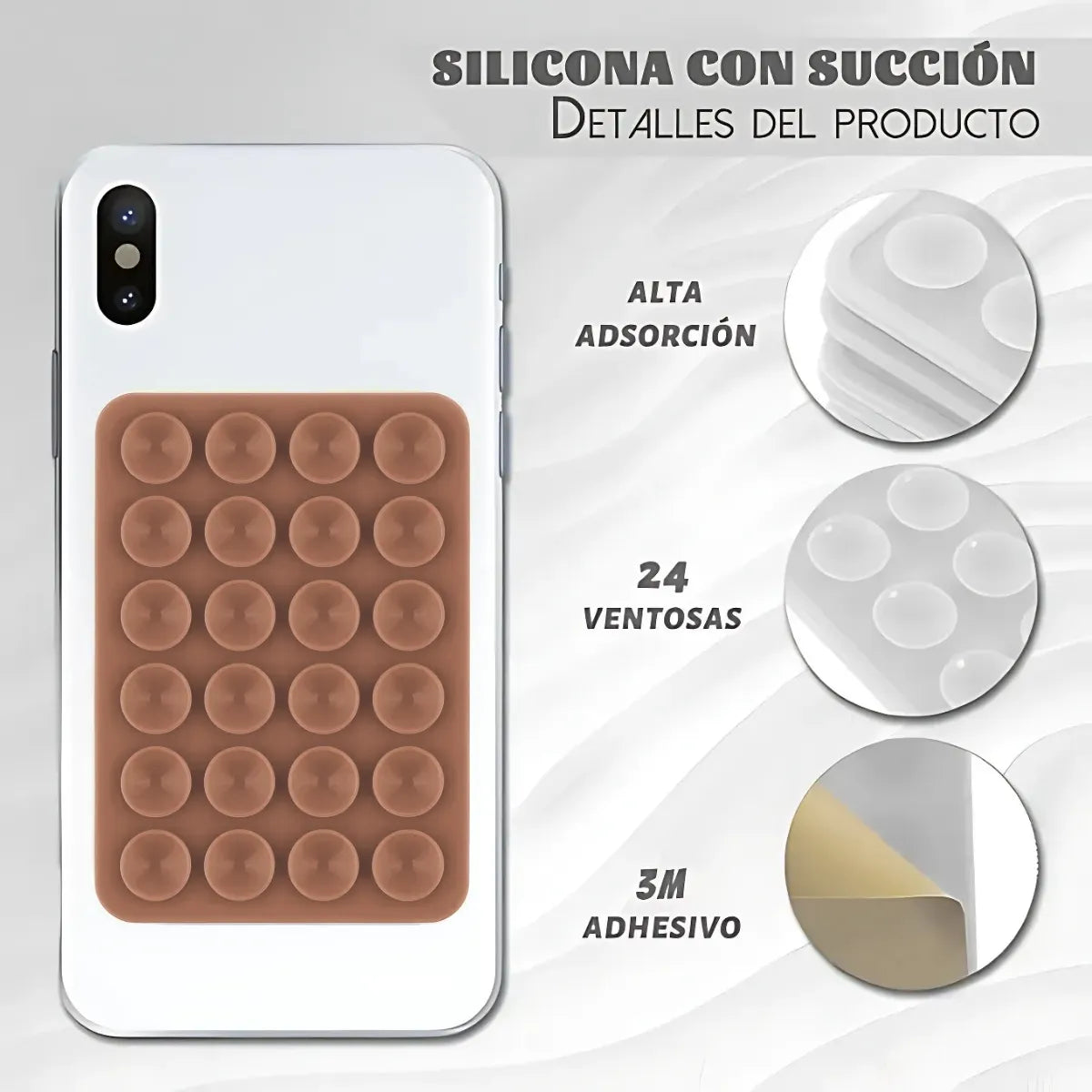 Soporte Adhesivo Pegatina Sopapa Silicona Celular 24 Ventosa