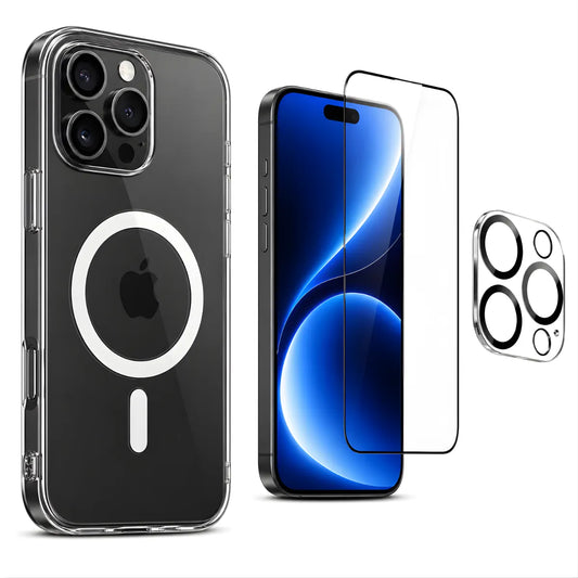 Funda Para iPhone Magsafe + Templado 9d + Protector Cámara
