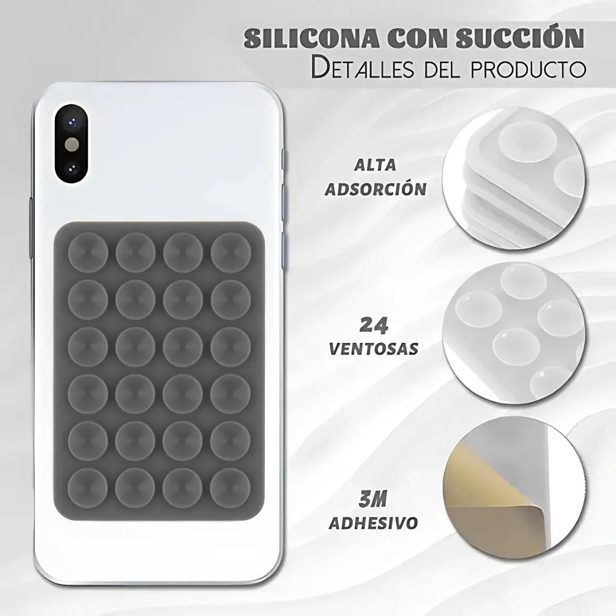 Soporte Adhesivo Pegatina Sopapa Silicona Celular 24 Ventosa