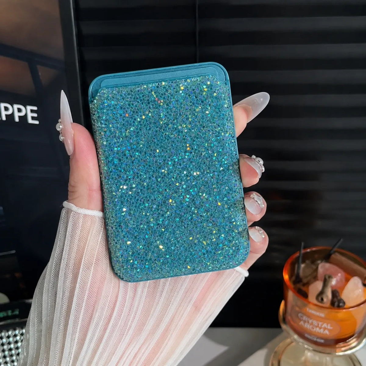 Billetera Magsafe Wallet Tarjetero Con Brillos Para iPhone